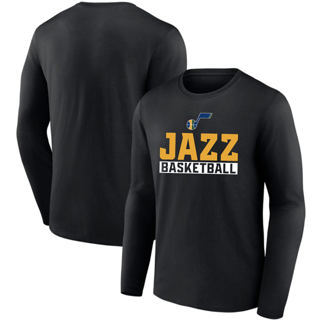 Men's Utah Jazz Black Let's Go Long Sleeve T-Shirt